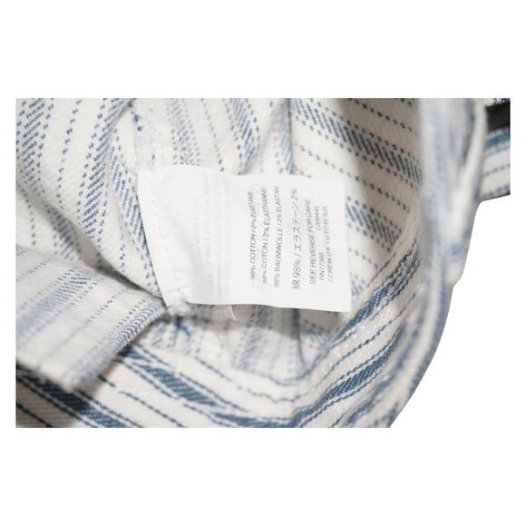 Madewell Emmett Stripe Linen Wide Leg Crop Pants Blue White Sz 26 Summer - Picture 11 of 11